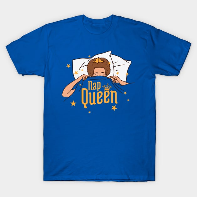 Funny Nap Queen Cartoon Brunette // Sleepy Girl T-Shirt by SLAG_Creative